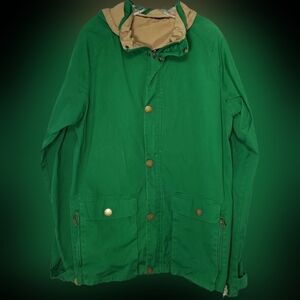 100% Cotton Green Makia Jacket with Detachable Hood